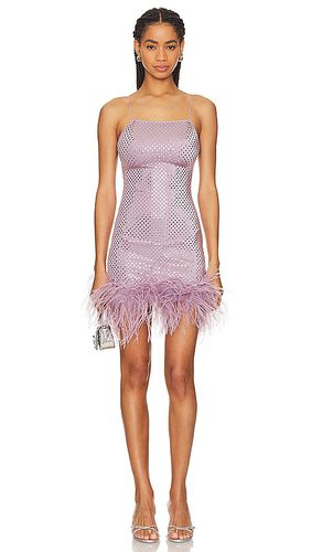 Mini vestido plumaje disco en color lavanda talla L en - Lavender. Talla L (también en M, S) - Oseree - Modalova