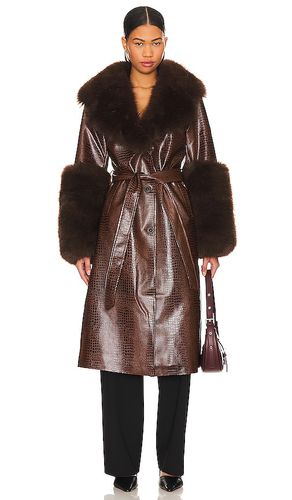 Abrigo piel sintética astrid en color talla L en - Brown. Talla L (también en M, S, XS) - OW Collection - Modalova