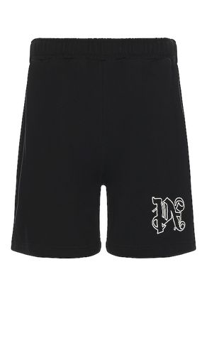 Monogram sweatshorts en color talla L en - Black. Talla L (también en S, XL/1X) - Palm Angels - Modalova