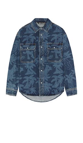 All Over Laser Denim Shirt in . Size S - Palm Angels - Modalova