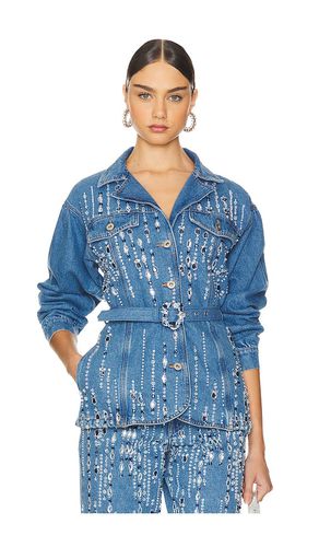 Hand-Beaded Denim Jacket in . Size S, XS - PatBO - Modalova