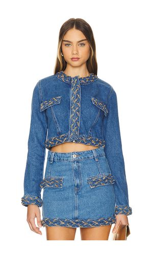 Braided Denim Cropped Jacket in . Size 10, 2, 4, 6, 8 - PatBO - Modalova