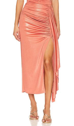 Falda midi ruched en color naranja talla M en - Orange. Talla M (también en XL) - PatBO - Modalova