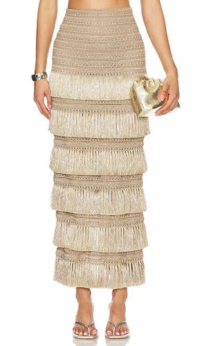 Falda maxi fringe en color beige talla 0 en - Beige. Talla 0 (también en 2, 4, 6) - PatBO - Modalova