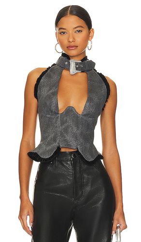 Bermuda tank worn canvas sleeveless curved wire top en color charcoal talla S en - Charcoal. Talla S (también en XS) - Poster Girl - Modalova