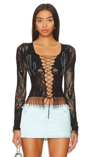 Nixie top shapewear lace up front fringe top en color talla all en - Black. Talla all - Poster Girl - Modalova