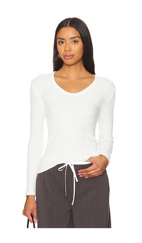 Sweater rib long sleeve u neck top en color crema talla L en - Cream. Talla L (también en M, S, XL, XS) - perfectwhitetee - Modalova