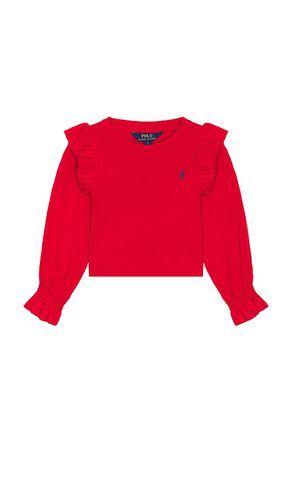 Jersey de cuello redondo con volantes acanalados en color talla 3 en - Red. Talla 3 (también en 4, 5, 6) - Polo Ralph Lauren - Modalova