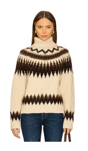 Jersey de cuello alto de mezcla de lana fair isle en color cream,brown talla XL en - Cream,Brown - Polo Ralph Lauren - Modalova