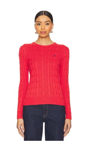 Suéter de cuello redondo de algodón con punto de cable en color rojo talla S en - Red. Talla S (tamb - Polo Ralph Lauren - Modalova