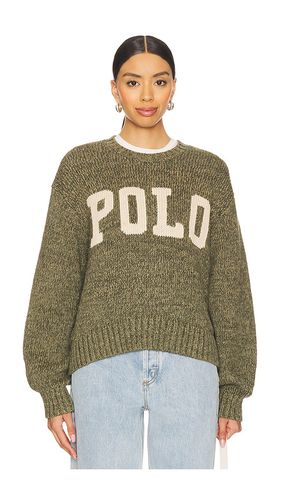 Logo cotton crewneck sweater en color verde oliva talla L en - Olive. Talla L (también en M, S, XL - Polo Ralph Lauren - Modalova