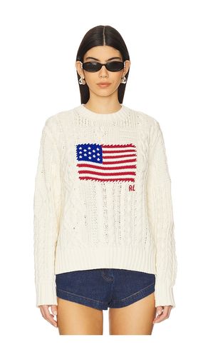 Aran-knit Flag Cotton Sweater in . Size M, S, XS - Polo Ralph Lauren - Modalova