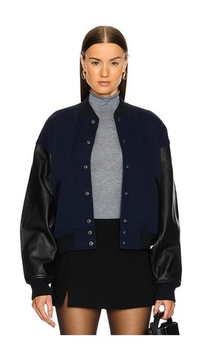 Chaqueta bomber con mangas de cuero en color azul marino talla L en & - Navy. Talla L (también en X - Polo Ralph Lauren - Modalova