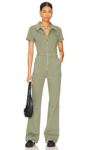 Martina short sleeve flare jumpsuit en color verde oliva talla M en - Olive. Talla M (también en XS) - PISTOLA - Modalova