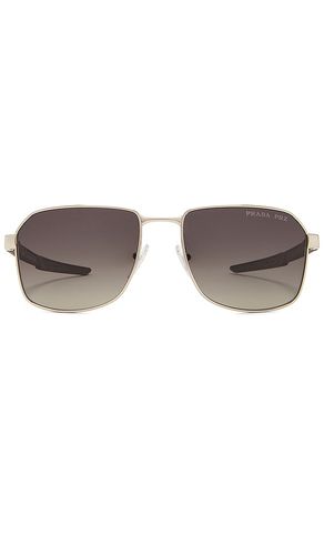 Square frame polarized sunglasses in color metallic silver size all in - Metallic Silver. Size all - Prada - Modalova