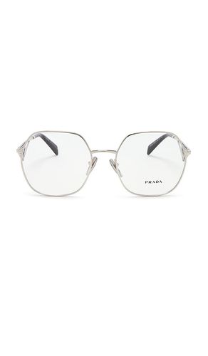 Round optical eyeglasses en color metálico talla all en - Metallic Silver. Talla all - Prada - Modalova