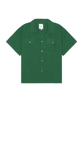 Textured Linen Short Sleeve Camp Shirt in . Taglia M - Found - Modalova