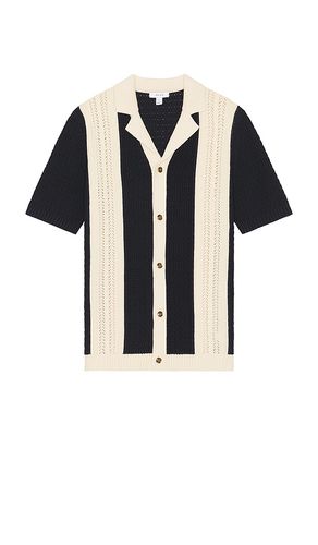 Nicoli Button Through Oversized Crochet Stripe Shirt in . Size M, XL/1X, XS - Reiss - Modalova