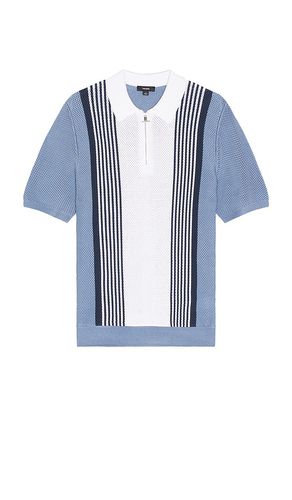 Berlin half zip stripe colourblock textured polo en color bebe talla L en & - Baby Blue. Talla L (también en M, S, XL/1X) - Reiss - Modalova