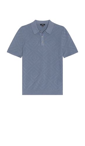 Lupton press stud square textured polo en color azul talla L en - Blue. Talla L (también en M, S) - Reiss - Modalova