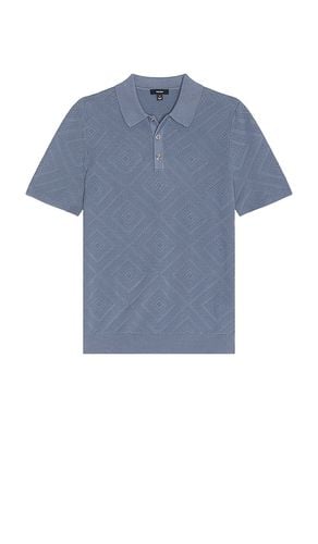 Lupton press stud square textured polo en color azul talla L en - Blue. Talla L (también en M, S, XL/1X) - Reiss - Modalova