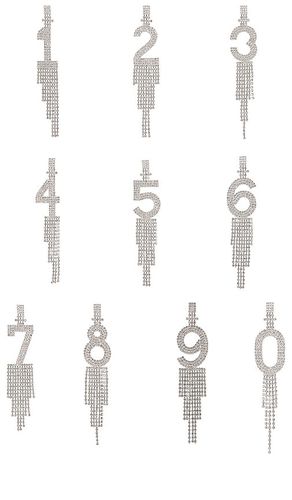 Number Rhinestone Earrings in . Size 3 - retrofete - Modalova