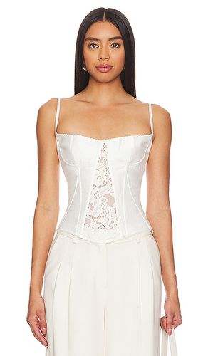 Linen and lace bustier top en color talla 36/S en - White. Talla 36/S (también en 38/M, 40/L, 42/XL) - Rozie Corsets - Modalova