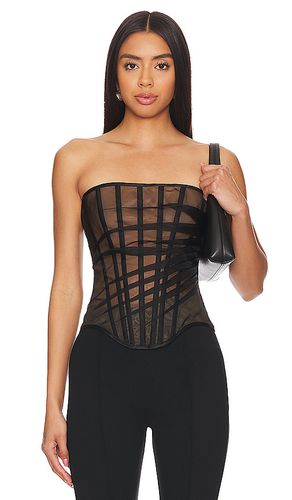 Draped organza corset top en color talla 36/S en - Black. Talla 36/S (también en 38/M, 40/L, 42/XL) - Rozie Corsets - Modalova