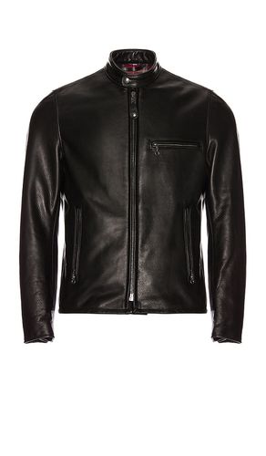 Waxed Natural Pebbled Cowhide Cafe Leather Jacket in . Taglia M, S - Schott - Modalova