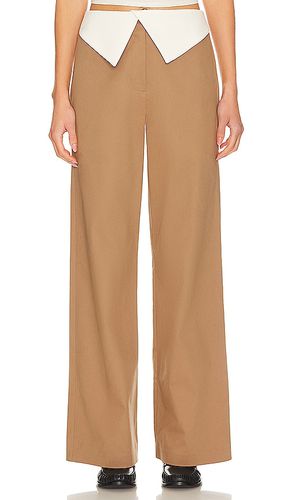 Pantalones anchos con detalle de cintura en color bronce talla L en - Tan. Talla L (también en M, S) - SELMACILEK - Modalova