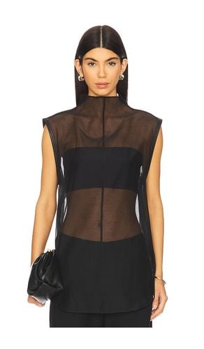 Sheer Silk Leather Trim Top in . Taglia S - St. Agni - Modalova