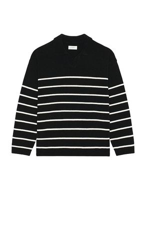 Mole yarn stripe skipper knit polo en color talla L en - Black. Talla L (también en M, S, XL/1X) - SATURDAYS NYC - Modalova