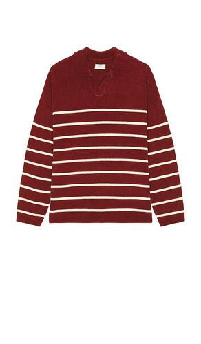 Mole yarn stripe skipper knit polo en color rojo talla L en - Red. Talla L (también en M, S, XL/1X) - SATURDAYS NYC - Modalova