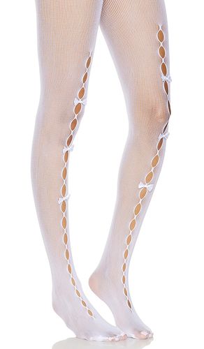 Stems Cut Out Mesh Tights in Ivory - Stems - Modalova