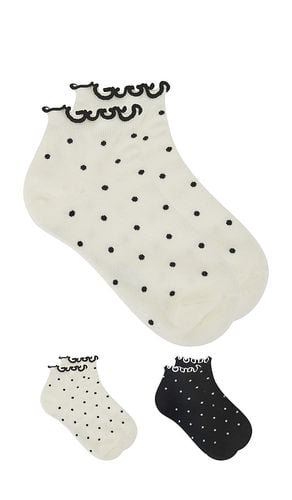 Calcetines hasta los tobillos dot ruffle en color negro, blanco talla all en - Black,White. Talla all - Stems - Modalova