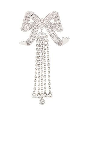 Crystal Bow Droplet Brooch in - self-portrait - Modalova