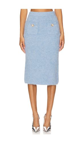 Falda midi soft knit en color talla M en - Blue. Talla M (también en S, XS) - self-portrait - Modalova