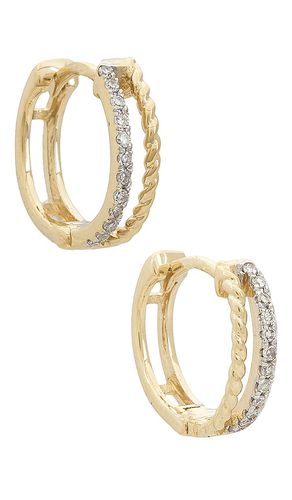 Velvet Rope Pave Second Hole Huggies Earrings in - STONE AND STRAND - Modalova