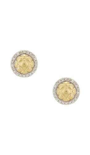 Puff Puff Pave Button Stud Earrings in - STONE AND STRAND - Modalova