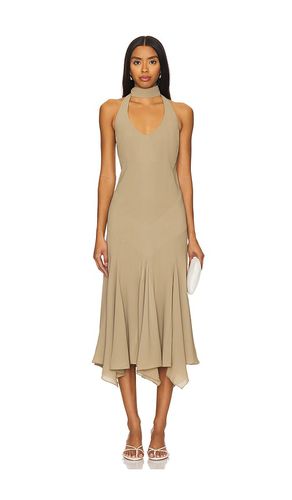 Vestido midi raye halterneck en color neutral talla L en - Neutral. Talla L (también en M, S, XS) - SIEDRES - Modalova