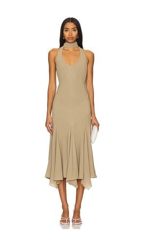 Vestido midi raye halterneck en color neutral talla L en - Neutral. Talla L (también en M) - SIEDRES - Modalova