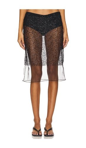 Falda midi de tiro bajo novi sheer beaded en color talla 36 en - Black. Talla 36 (también en 38) - SIEDRES - Modalova