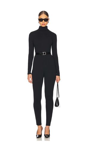 Mock neck long sleeve jumpsuit en color talla L en - Black. Talla L (también en M, S, XL, XS) - Susana Monaco - Modalova