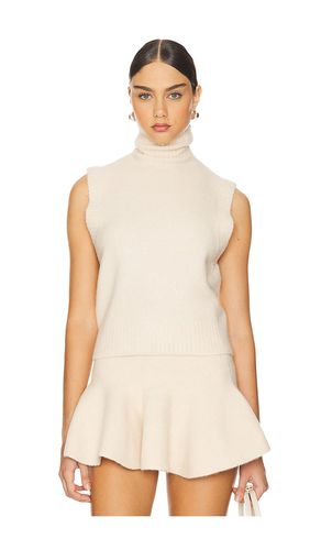 Chaleco mapache mock neck en color beige talla L en - Beige. Talla L (también en M, S) - Susana Monaco - Modalova