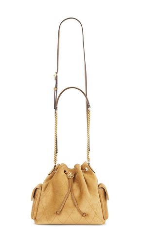 Charlie Quilted Suede Drawstring Shoulder Bag in - Tory Burch - Modalova