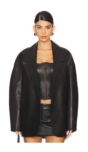 Slouchy leather blazer en color talla 0 en - Black. Talla 0 (también en 2, 4) - The Sei - Modalova