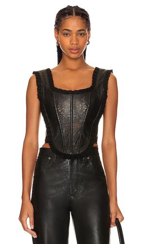 Rozie Corsets Leather Corset Top in Brown. Size 40/L.