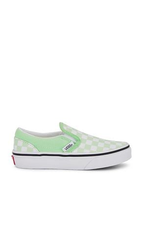 Kids classic slip-on en color verde talla 1 en - Green. Talla 1 (también en 11, 11.5, 12, 12.5, 13) - Vans - Modalova