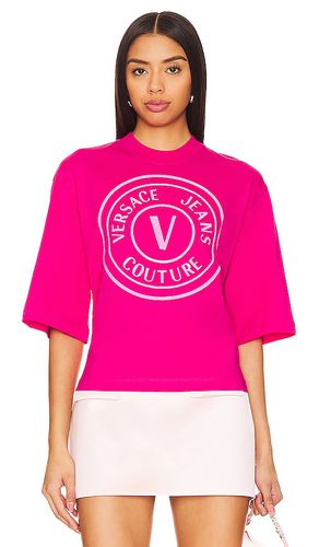 Camiseta serigrafiada en color rosado talla S en - Pink. Talla S (también en XS) - Versace Jeans Couture - Modalova