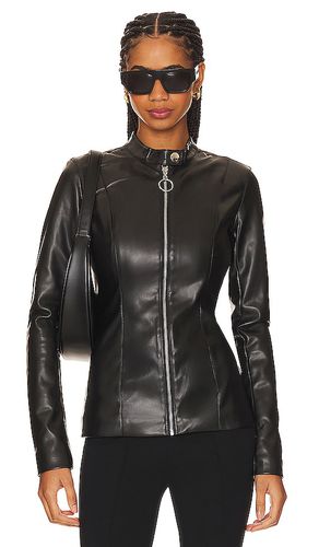 Chaqueta de moto ajustada de cuero vegano en color talla L en - Black. Talla L (también en M, S, XS) - WeWoreWhat - Modalova